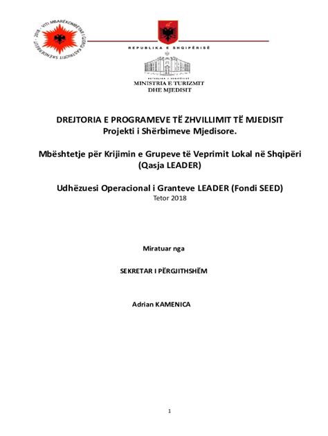 Fillable Online DREJTORIA E PROGRAMEVE T ZHVILLIMIT T MJEDISIT ... Fax ...