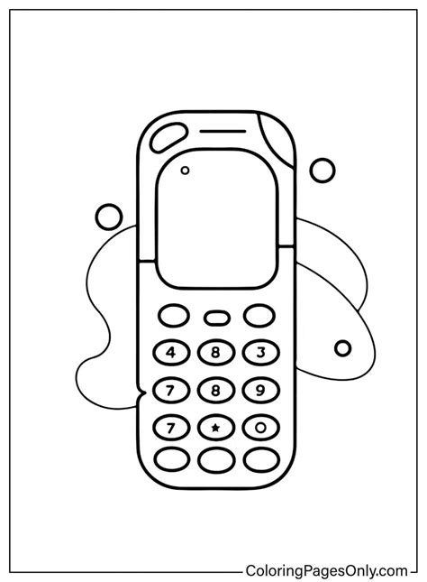 Phone Coloring Pages Telephone Sheets Printable Cartoon Kids Colouring ...