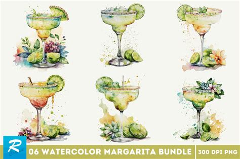 Watercolor Margarita Clipart Bundle Graphic by Regulrcrative · Creative ...
