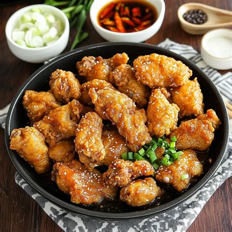 Crispy Korean Soy Garlic Fried Chicken (Dakgangjeong) Recipe - Tasty Gusto