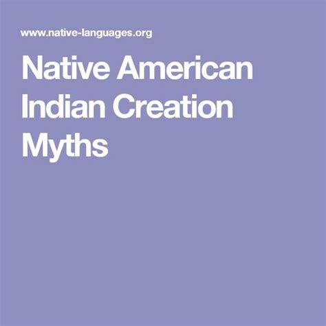 Native American Creation Stories Origin Myths