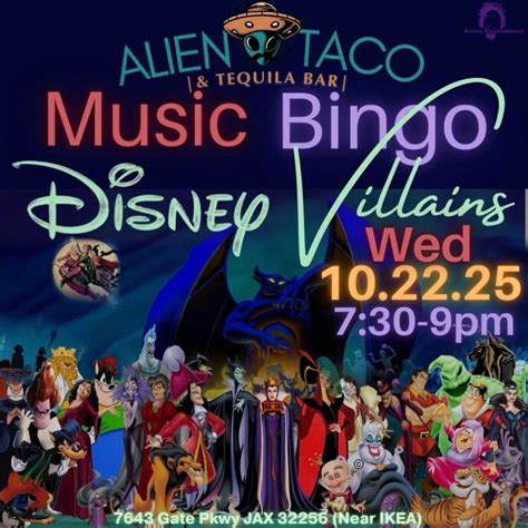 ? Disney Villains Music Bingo ?, 7643 Gate Pkwy #105, Jacksonville, FL ...