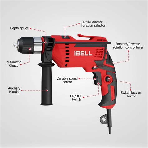iBELL Tool Kit with Impact Drill TD13-100, 650W, Copper Armature, Chuck ...