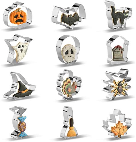Amazon.com: SurgeHai Halloween Cookie Cutters Set of 12, Stainless ...