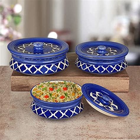 Buy StyleMyWay Studio Pottery Handpainted Dinner Serving Bowl Set (Set ...