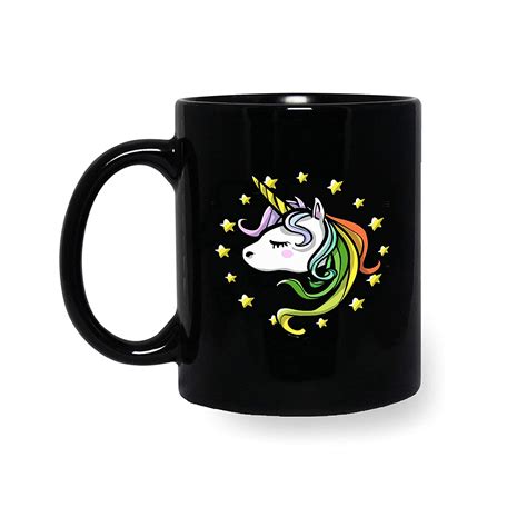 Buy iKraft® Colorful Unicorn Printed Black Coffee Mug- 325ml Mug Gift ...