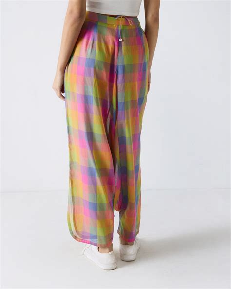 Drop Crotch Pants - Multi Color Checks – Nicobar