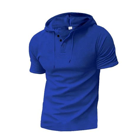 Wancir Short Sleeve Hoodies for Men Fashion Workout Shirts Tops Casual ...