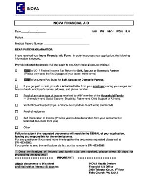 2018 Inova Financial Aid Form - Blank Fillable Template | Fill Out ...