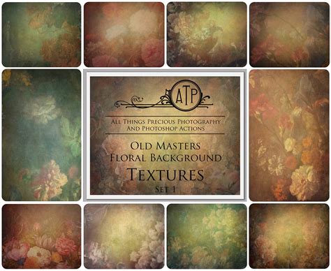 80 Fine Art TEXTURES, Floral Background, BUNDLE / No. 28 / Old Masters ...