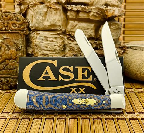 Case XX USA 2025 Smooth Blue Sycamore Wood 63730 Trapper Pocket Knife ...