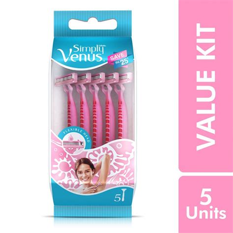 Gillette Simply Venus Women Razor, 5 Count Price, Uses, Side Effects ...