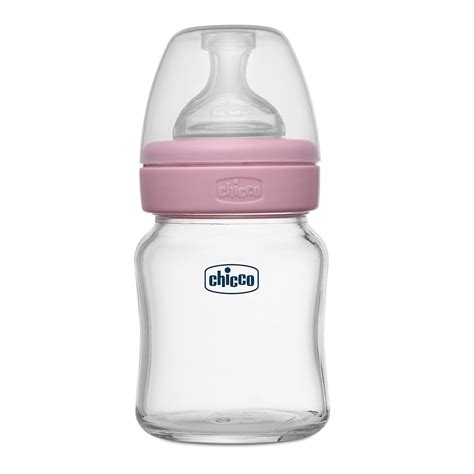 Buy Chicco Well-Being Glass Feeding Bottle (120ml, Slow Flow) Online at ...
