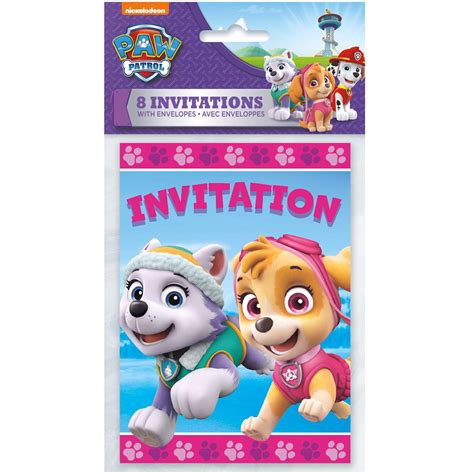 Nickelodeon PAW Patrol "Invitation" Skye & Everest Paper Party ...