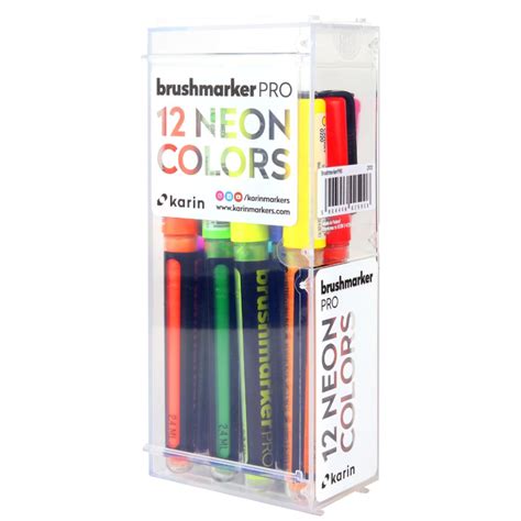 Karin Neon Colours 12 Brush Markers Pro with Neon Colours in ...