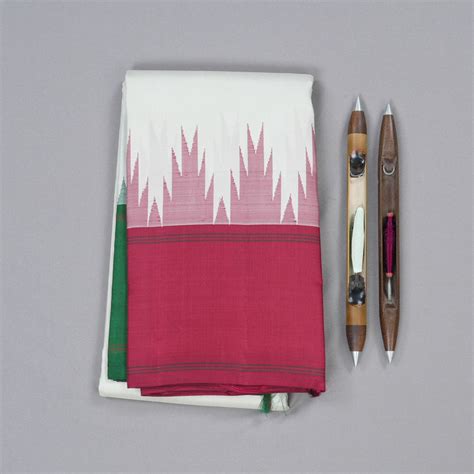 Hayagrivas Pristine White Handloom Kanjivaram Silk Saree with Ganga Ja ...