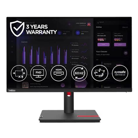 ThinkVision T24i-30 60.45cms (23.8) Monitor | 63CFMARXIN | Lenovo IN