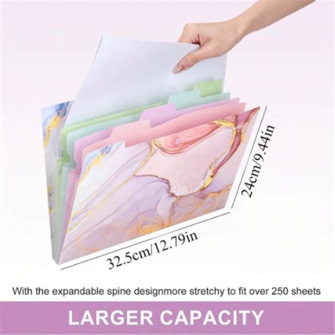 Stylish Funky File Organizer With 5 Pockets And 16 Labels, Natural ...