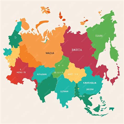 Russia map with borders cities capital Moscow and administrative divisions Infographic vector ...