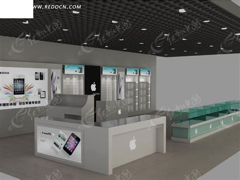 苹果店铺展示柜3D模型3dmax素材免费下载_红动网