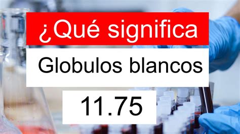 ¿Qué significa Globulos blancos 11.75? ¿La WBC 11,75 es alto, normal, o peligrosa?
