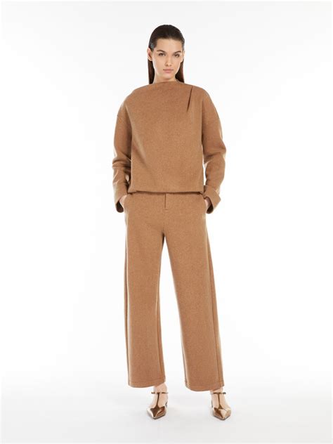 Wool and cashmere jersey sweatshirt, tobacco | "OXA" Max Mara