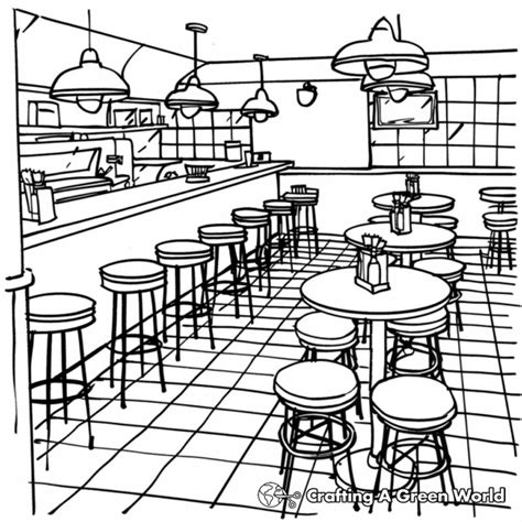 Restaurant Coloring Pages 的图像结果