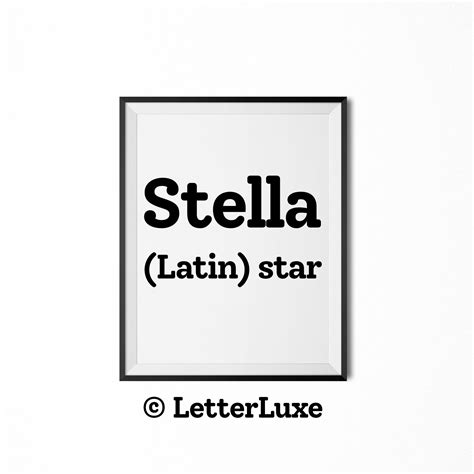 Stella Name Meaning Sign, Stella Printable Baby Shower Gift, Birthday ...