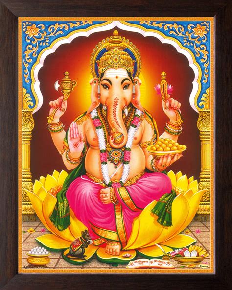 Art n Store: Lord Ganesh Giving Blessing HD Printed Wall Decor ...