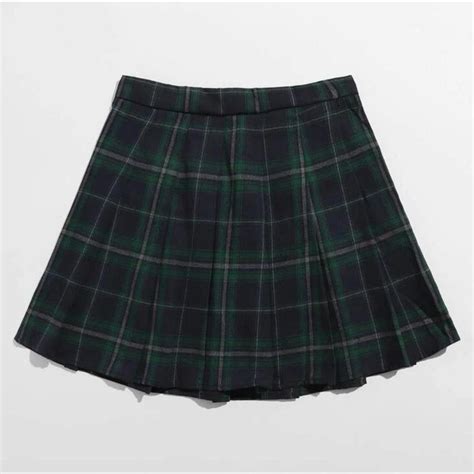 Green Plaid Schoolgirl Skirt Used to bring out your... - Depop