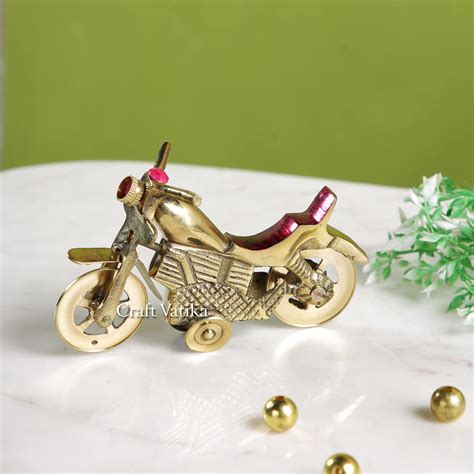 CraftVatika Brass Bullet Bike Motorcycle Showpiece Miniature for ...