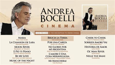 Andrea Bocelli - Cinema - Official Album Sampler | Movie songs ...