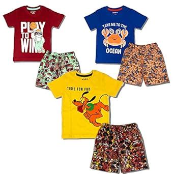 Buy clothing set for boys 1 to 5 years Cotton T shirt shorts combo pack ...