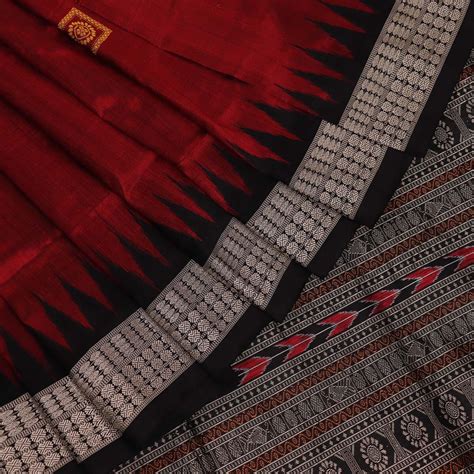 Maroon Ikkat Bomkai Silk Saree | P070504717 – Priyadarshini Handloom
