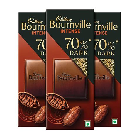 Cadbury Bournville Rich Cocoa 70% Dark Chocolate Bar, 75 Gm (Pack Of 3 ...