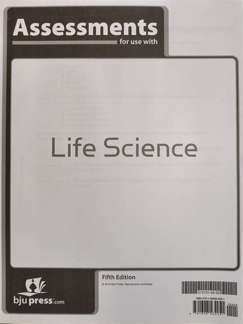 BOB JONES LIFE SCIENCE ASSESSMENTS - Second Harvest Curriculum