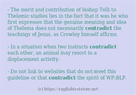 "contradict" - some sentence examples - EnglishTestStore Blog