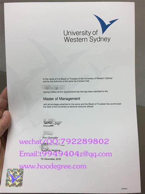 澳大利亚西悉尼大学毕业证university of western sydney degree certificate - 澳洲 - 和弘留学毕业咨询网