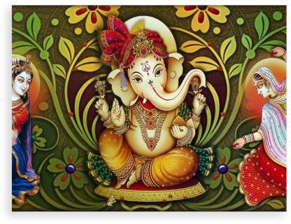 Lord Ganesha Hindu God Digital Poster With Uv Textured Room Decoration ...