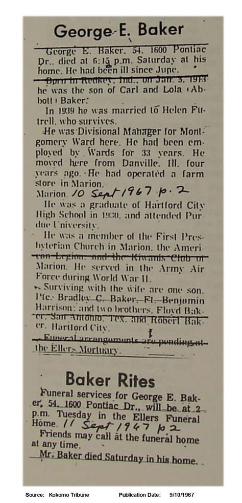 Kokomo Tribune Obituaries - Kokomo, Indiana