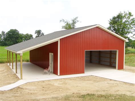 30x40 pole barn with lean to | free shed plan