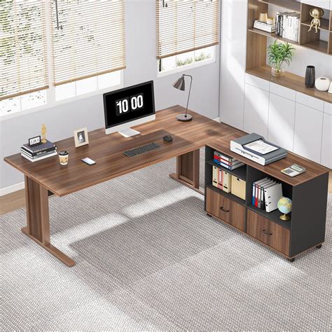Amazon.com: Tribesigns 63" Large Executive Desk L Shaped Computer Desk ...