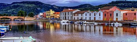 Download wallpaper mountains, clouds, bridge, the city, home, boats ...