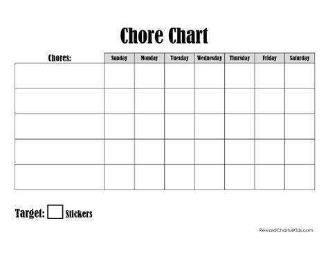 Chore chart template
