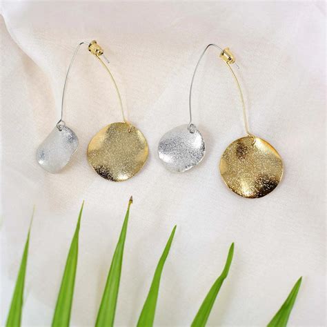 Dual Toned Metal Sheen 2-in-1 Drop Earrings – Salty Accessories
