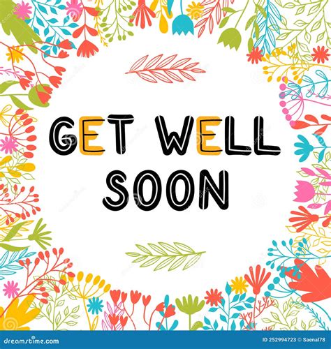 Get Well Soon. Inspirational and Motivating Phrase. Lettering Design ...