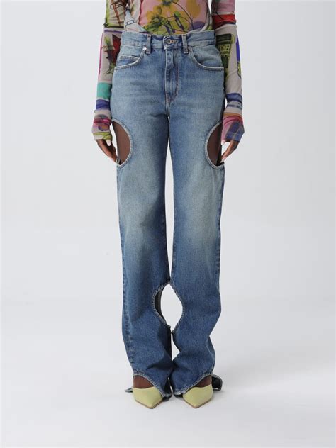 Off-White Outlet: Pants woman - Denim | Off-White jeans ...