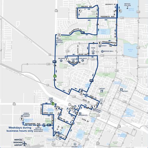 M1 - Merced West | Merced Transit Authority, CA - Official Website