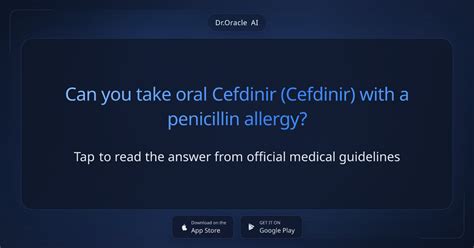 Can you take oral Cefdinir (Cefdinir) with a penicillin allergy?
