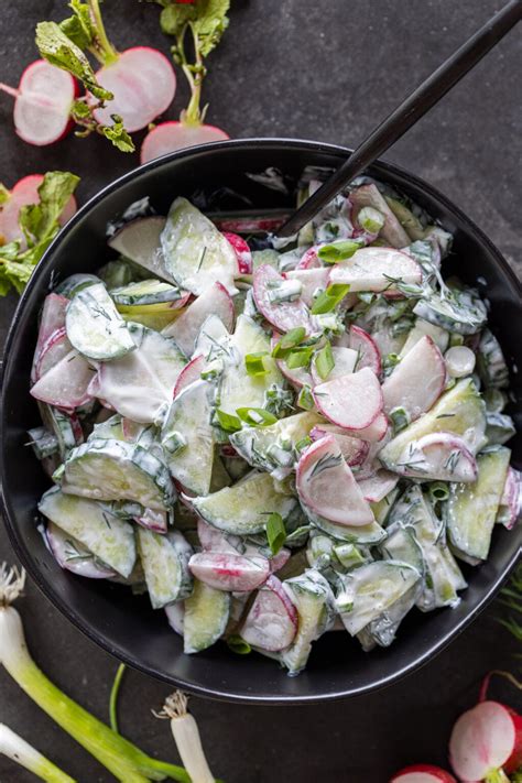 Creamy Cucumber Radish Salad - Momsdish